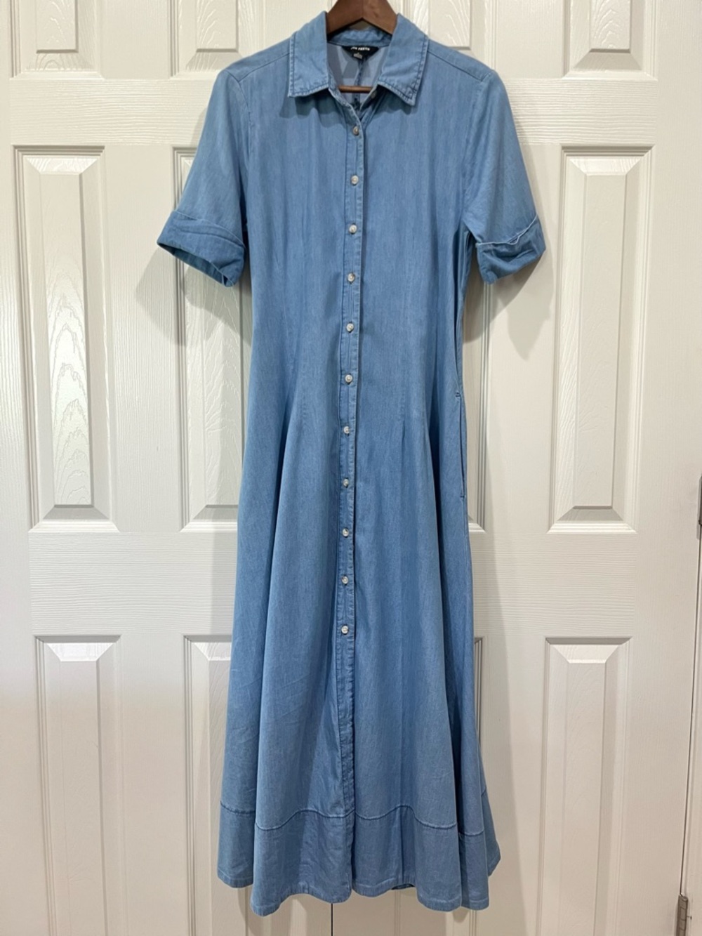 Joe Fresh Chambray Maxi Shirt Dress Light Wash Blue Size 6